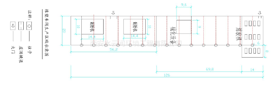 硫化廠廠房平面示意圖